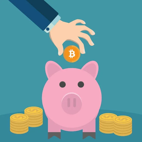Bitcoin saving pig