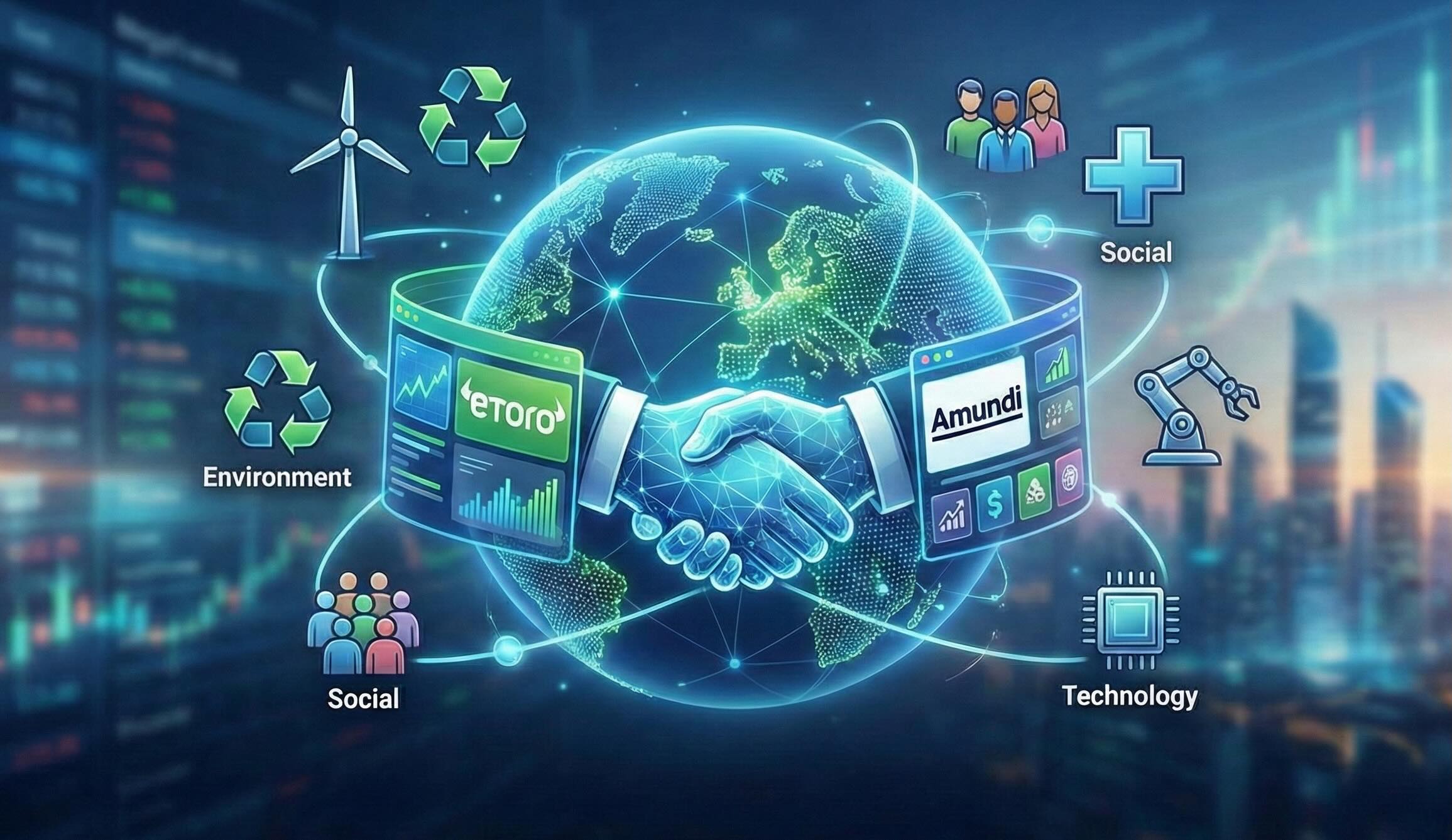 eToro ingår partnerskap med Amundi för att lansera en strategisk aktieportfölj med exponering mot nästa generations megatrender