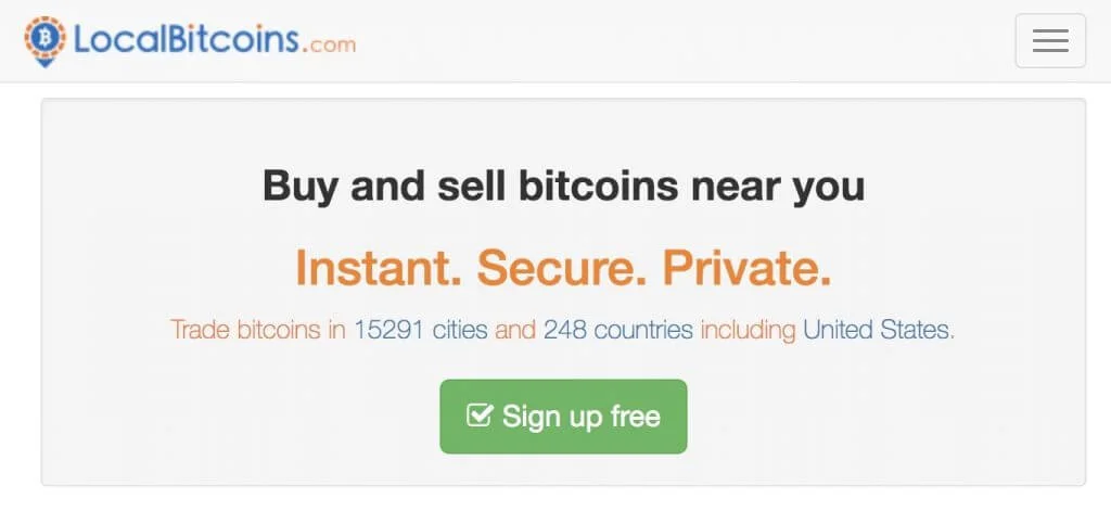 Localbitcoins website