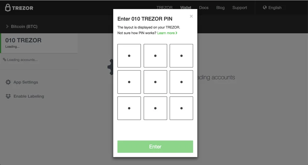 trezor website hidden pin